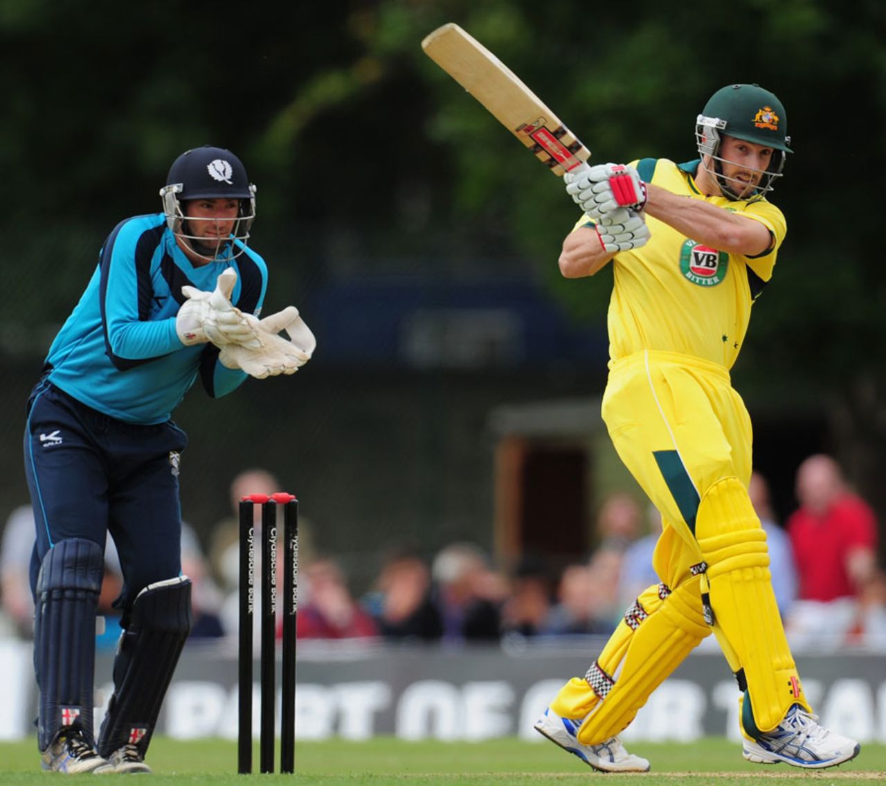 Shaun Marsh pulls authoritatively through midwicket, Scotland v Australia, only ODI, Edinburgh, September 3, 2013