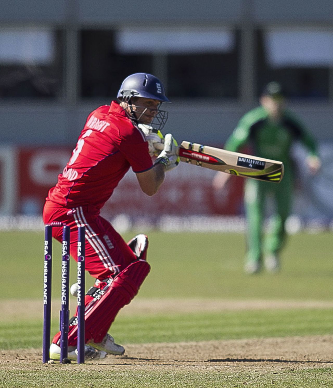 Luke Wright played on to his own stumps, Ireland v England, one-off ODI, Malahide, September 3, 2013