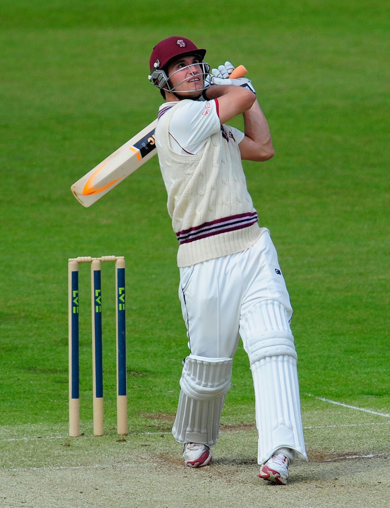 Lewis Gregory hits out, Durham v Somerset, County Championship, Division One, 1st day, Chester-le-Street, May 9, 2012