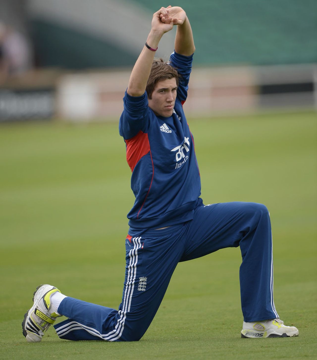 Jamie Overton stretches during a practice session, Headingley, September 5, 2013