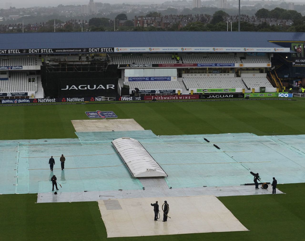 The covers were firmly on as rain lashed Leeds, England v Australia, 1st NatWest ODI, September 6, 2013