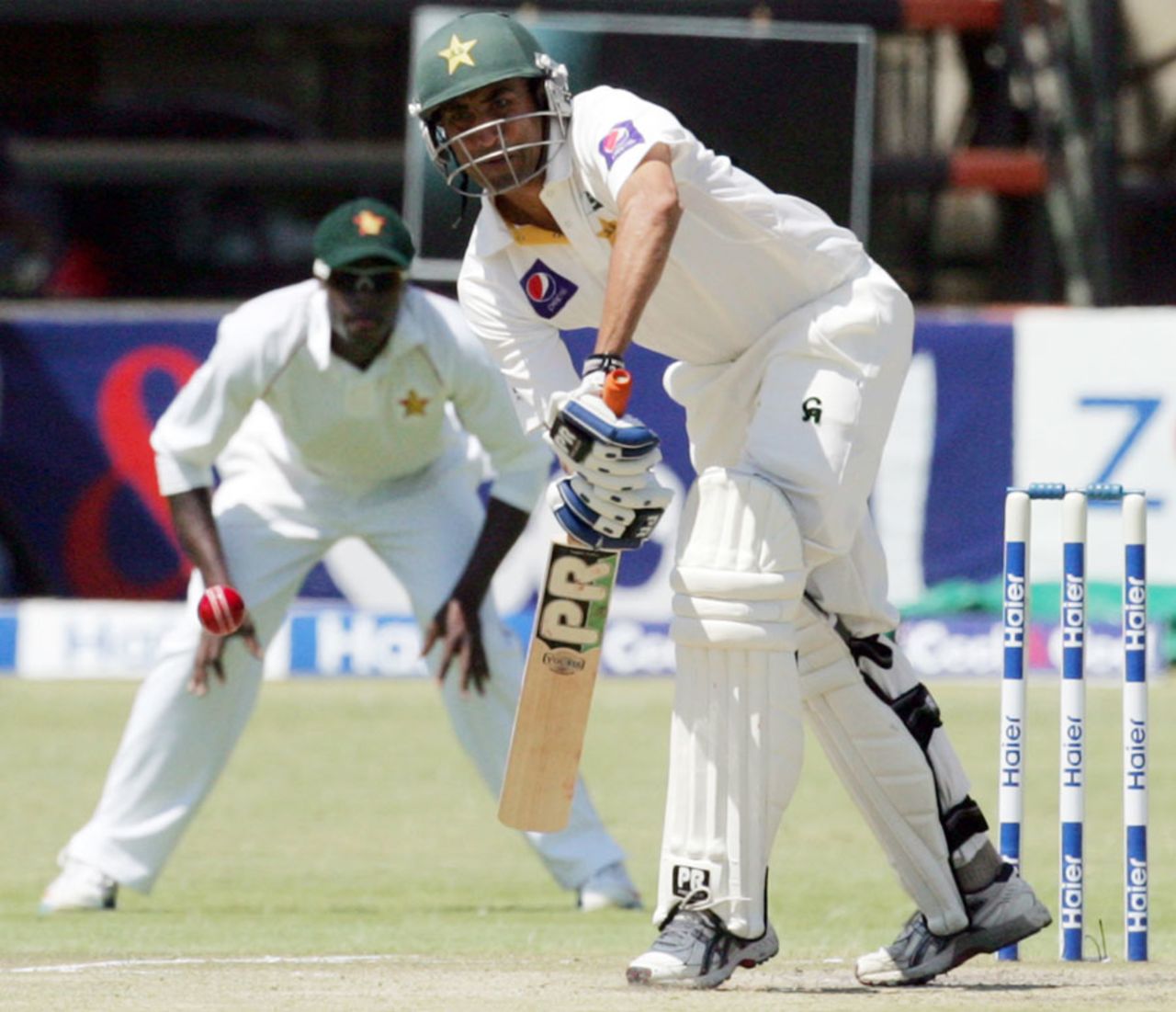 Younis Khan works one away through the leg side, Zimbabwe v Pakistan, 1st Test, 4th day, Harare, September 6, 2013