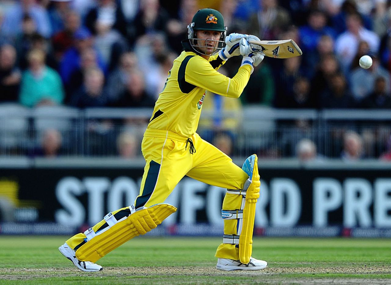 Michael Clarke places it to the off side, England v Australia, 2nd NatWest ODI, Old Trafford, September 8, 2013