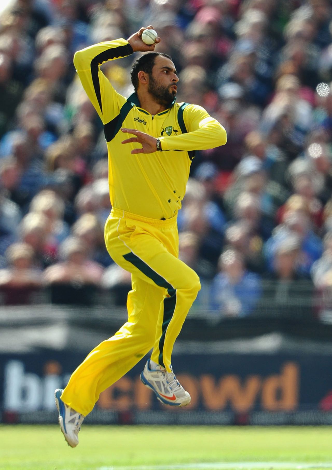 Fawad Ahmed did not have a fruitful day, England v Australia, 2nd NatWest ODI, Old Trafford, September 8, 2013