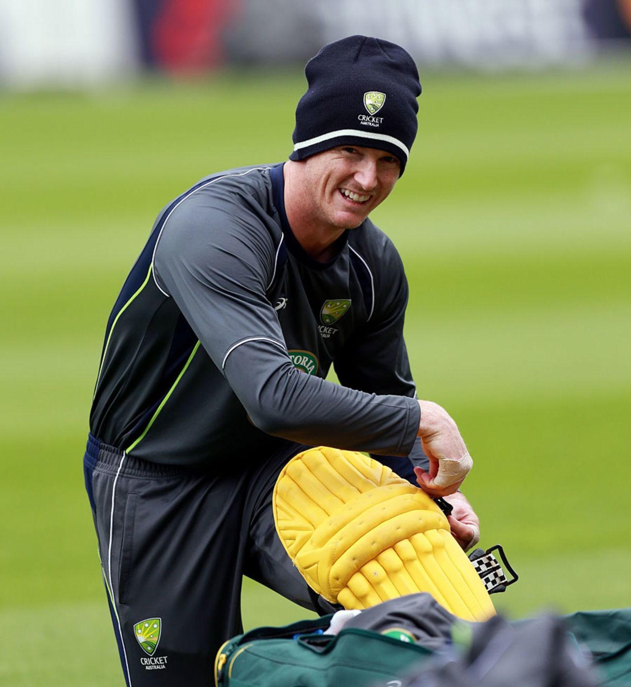 George Bailey was feeling the autumn chill during nets, Edgbaston, September 10, 2013