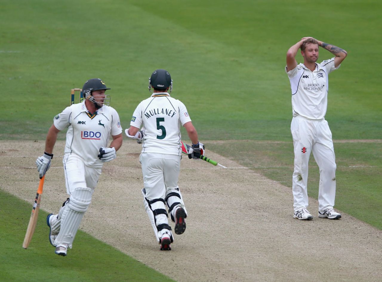 Steven Mullaney and Michael Lumb put on a 115-run stand, Middlesex v Nottinghamshire, County Championship, Division One, Lord's, 1st day, September 11, 2013