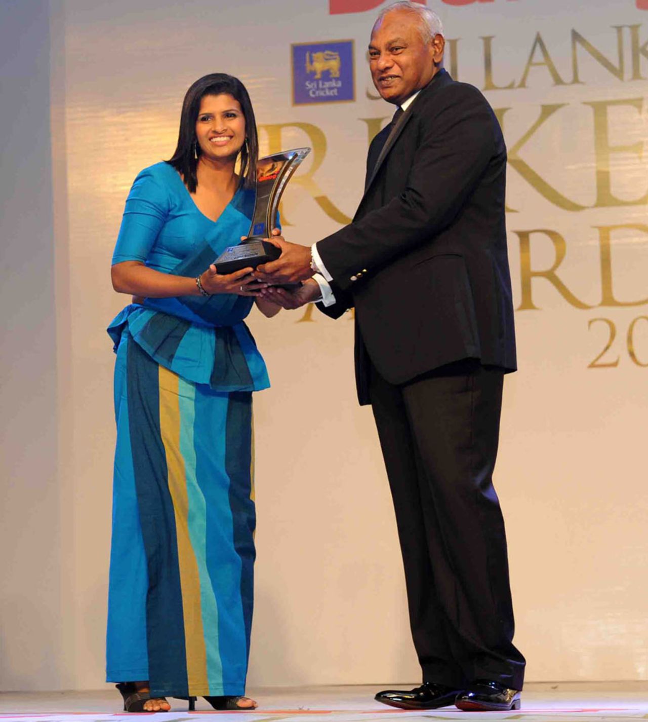 Shashikala Siriwardene was named the Women's Cricketer of the Year at the SLC awards, Colombo, September 10, 2013