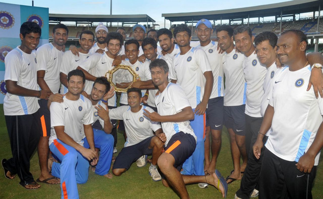 The India A team after winning the one-day series 3-0, India A v New Zealand A, 3rd unofficial ODI, Visakhapatnam, September 12, 2013