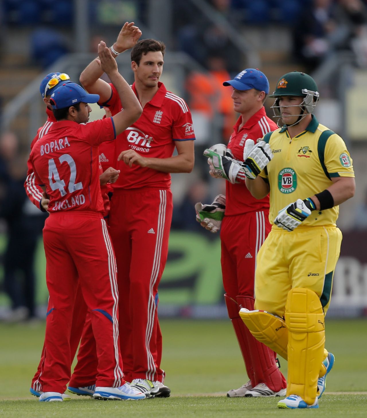 Steven Finn removed Aaron Finch in the first over, England v Australia, 4th NatWest ODI, Cardiff, September 14, 2013