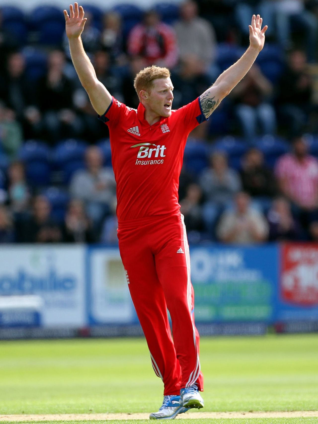 Ben Stokes finally took his first wicket in ODIs, England v Australia, 4th NatWest ODI, Cardiff, September, 14, 2013