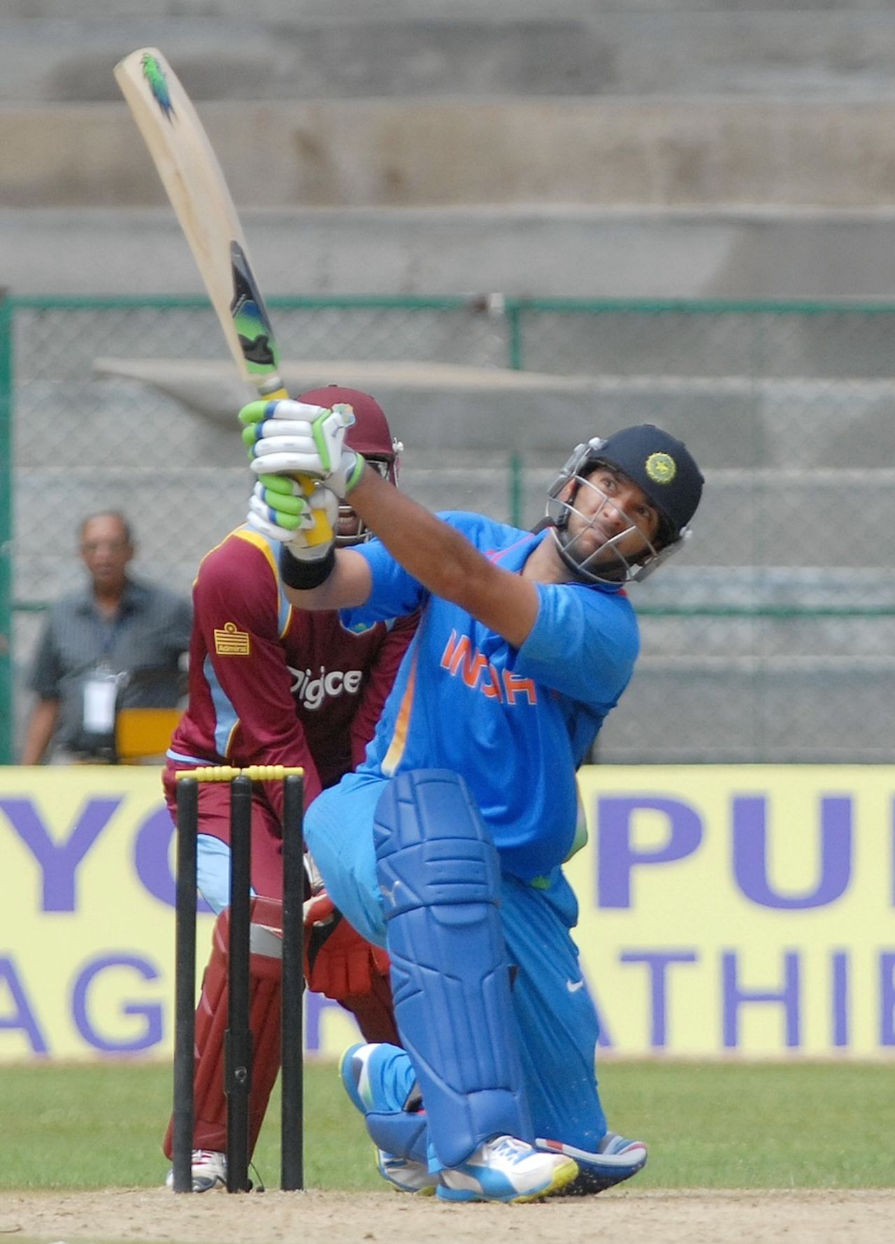 Yuvraj Singh takes the aerial route, India A v West Indies A, 1st unofficial ODI, Bangalore, September 15, 2013