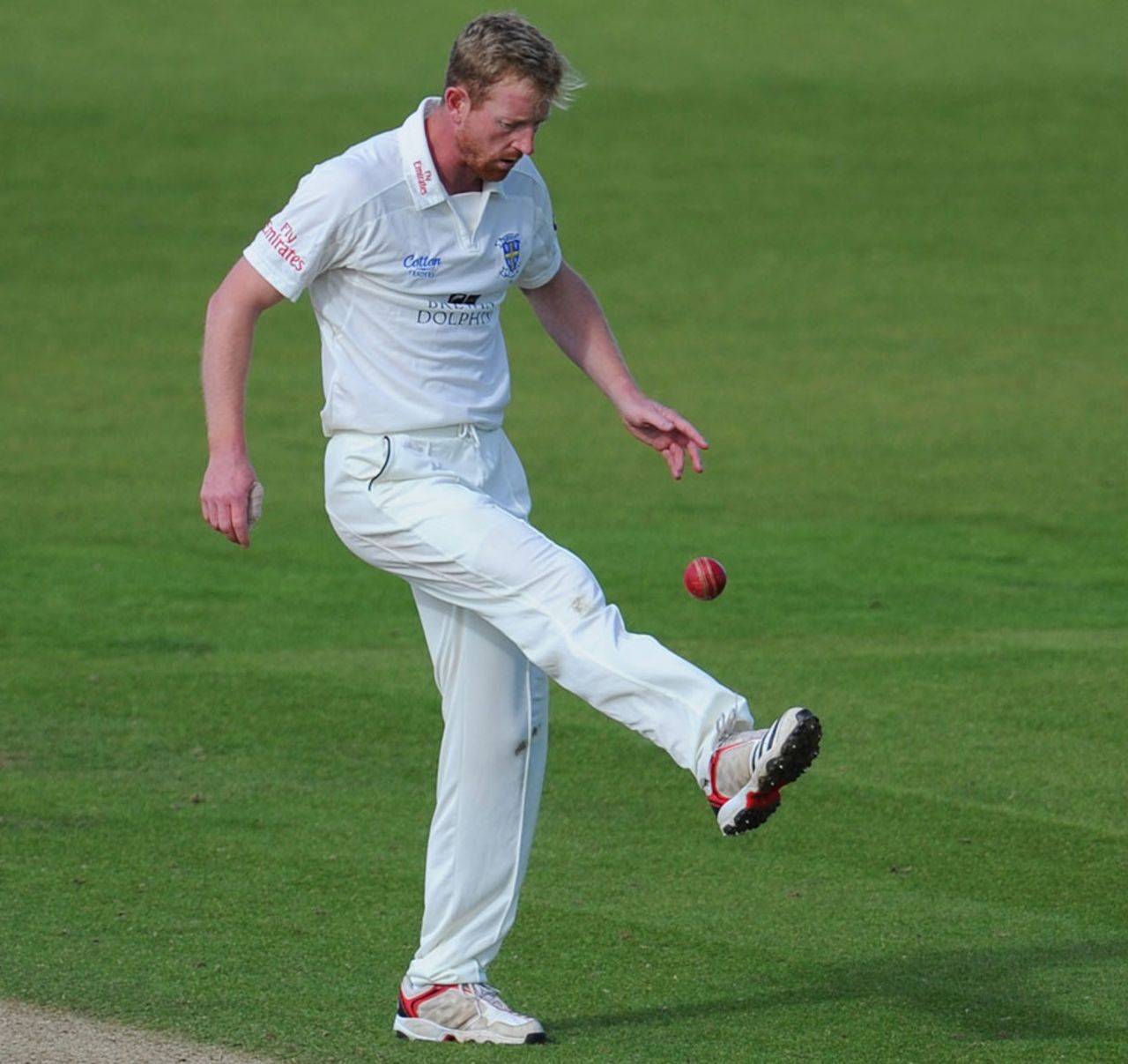 Paul Collingwood shows off his football skills, Durham v Nottinghamshire, County Championship, Division One, Chester-le-Street, September 18, 2013