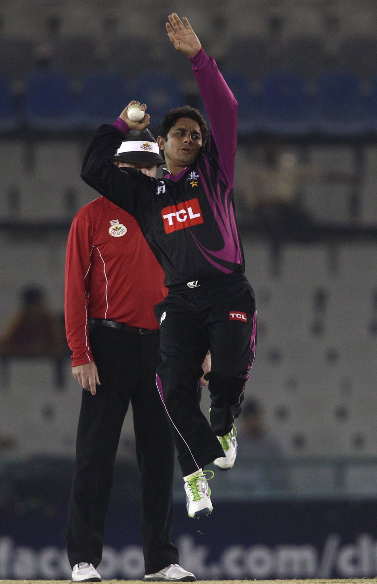 Saeed Ajmal went wicketless in the innings, Faisalabad Wolves v Sunrisers Hyderabad, Champions League Qualifiers, Mohali, September 18, 2013