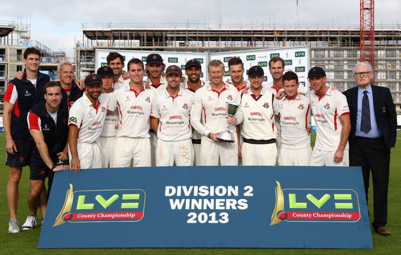 Lancashire receive the Division Two trophy, Gloucestershire v Lancashire, County Championship, Division Two, Bristol, 4th day, September 20, 2013