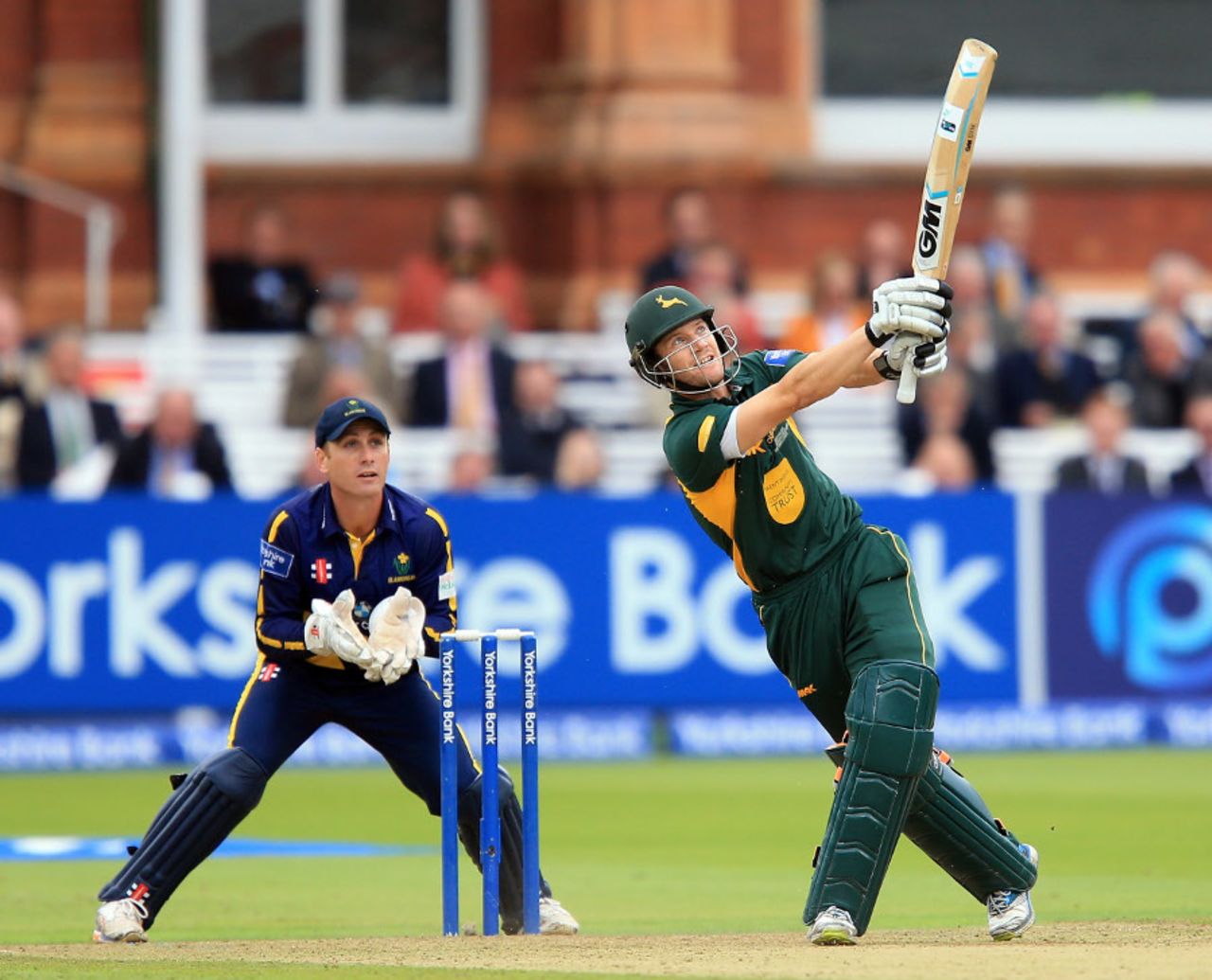 Chris Read goes over the leg side as he helps Nottinghamshire recover, Glamorgan v Nottinghamshire, YB40 final, Lord's, September 21, 2013