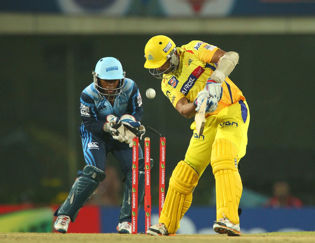 M Vijay was bowled for duck in the chase, Chennai Super Kings v Titans, Champions League 2013, Group B, Ranchi, September 22, 2013
