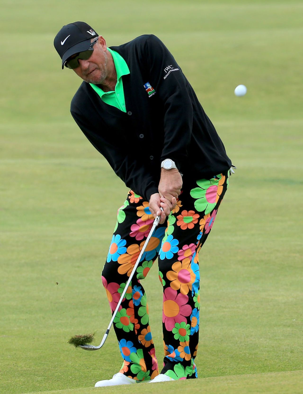 Sir Ian Botham unveils some fancy golfing apparel, St Andrews, September 23, 2013
