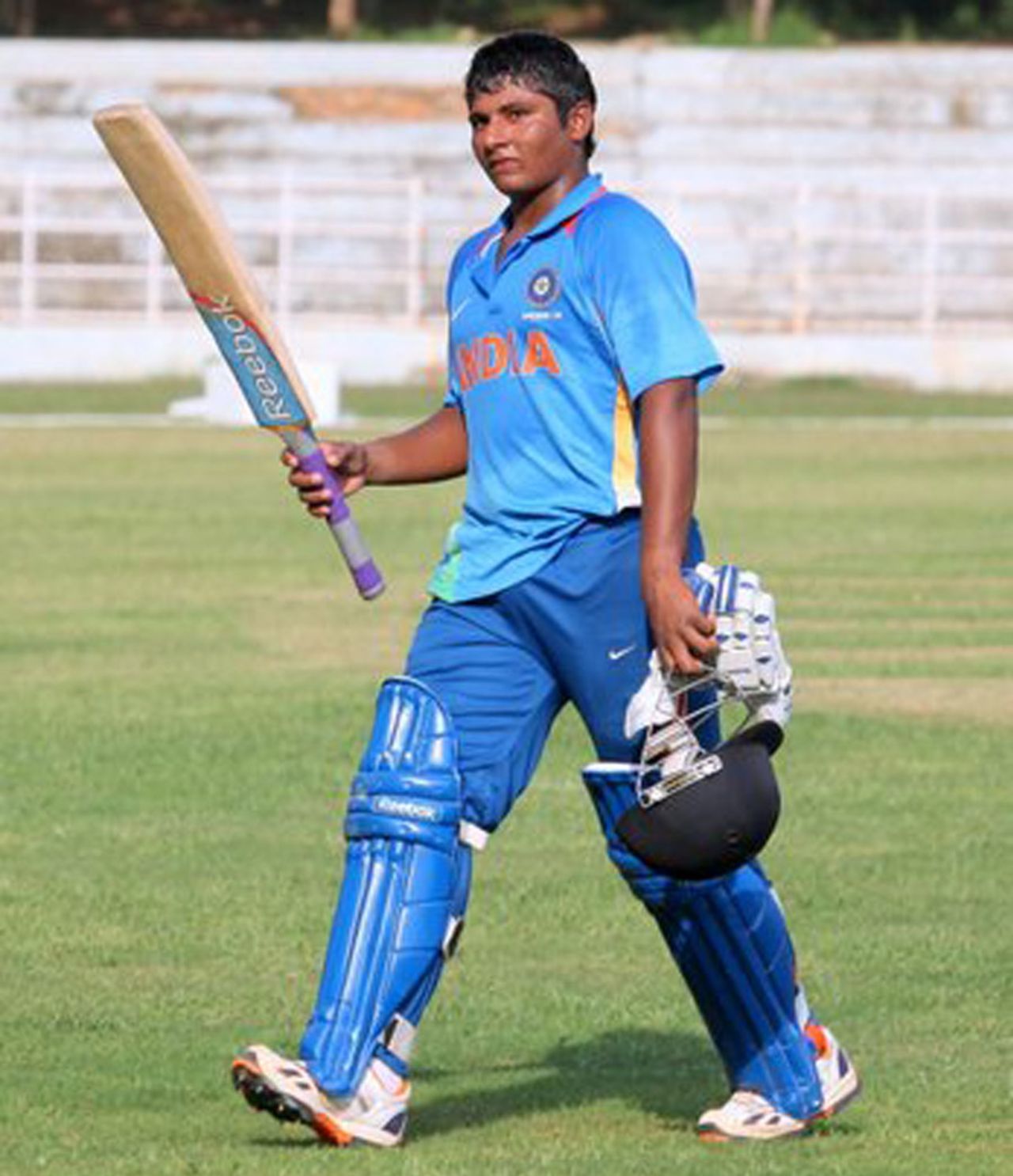 Sarfaraz Khan smashed a 66-ball 101, India Under-19s v South Africa Under-19s, Quadrangular Under-19 Series, Visakhapatnam, Sep 25, 2013