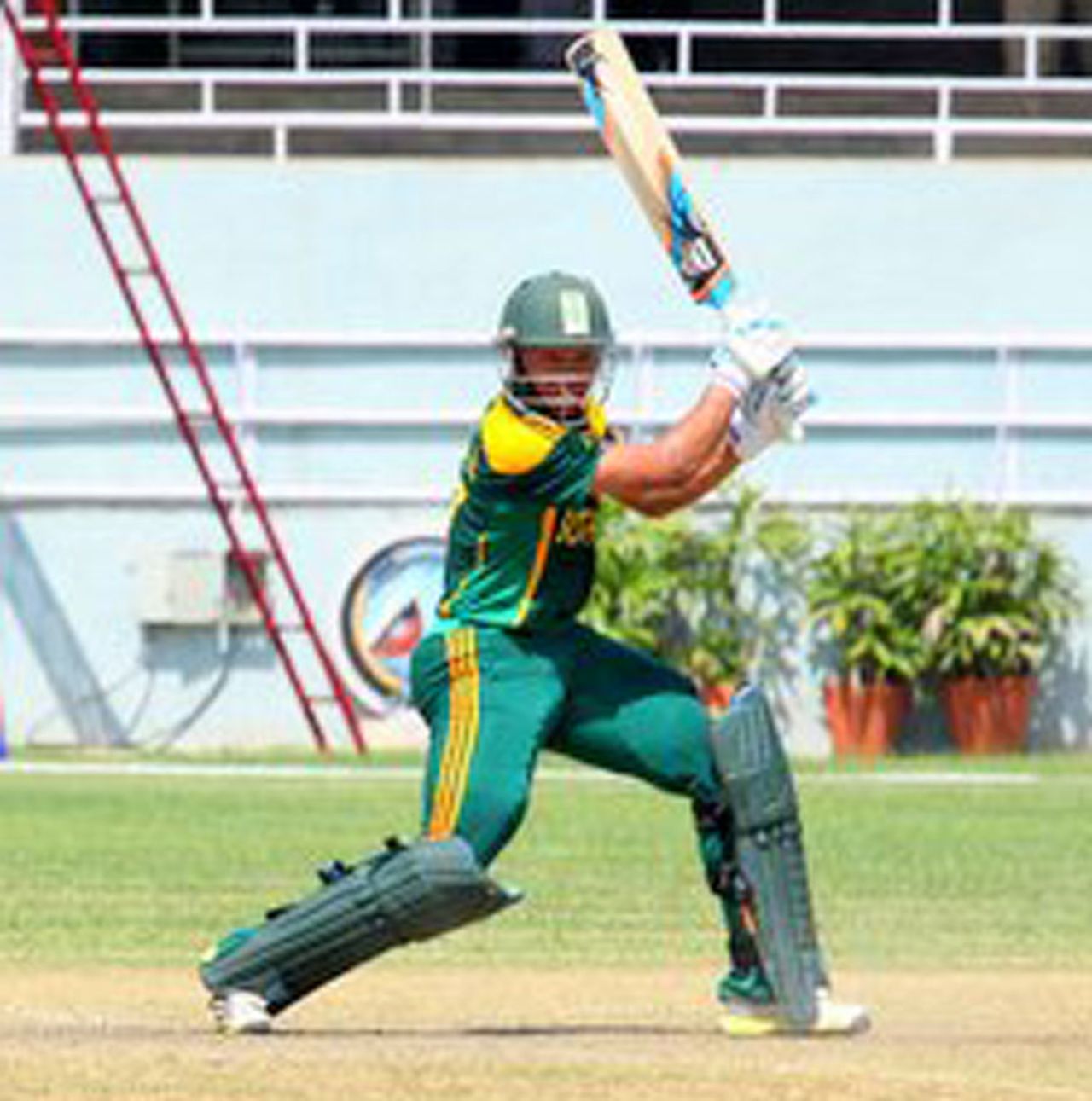 Clyde Fortuin attacks the off side, India Under-19s v South Africa Under-19s, Quadrangular Under-19 Series, Visakhapatnam, Sep 25, 2013