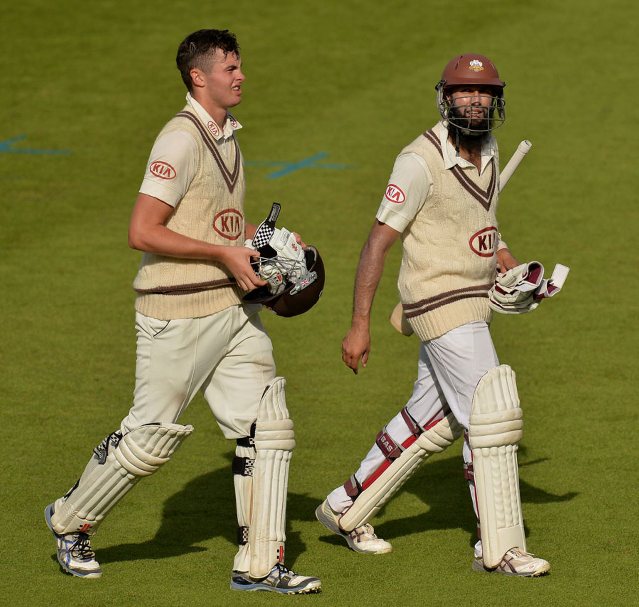 Dominic Sibley and Hashim Amla put on 236 for the third wicket, Surrey v Yorkshire, County Championship, Division One, The Oval, 3rd day September 26, 2013