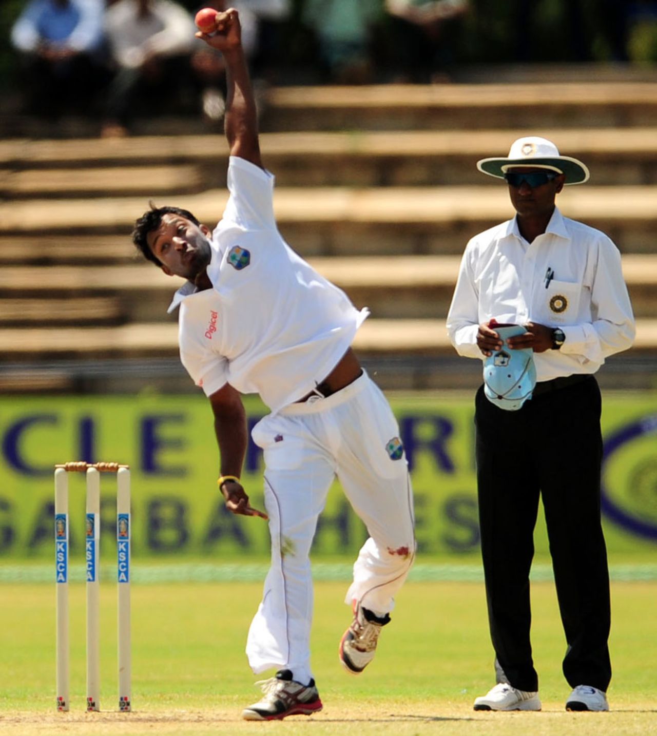 Veerasammy Permaul picked up five wickets, India A v West Indies A, 1st unofficial Test, 3rd day, Mysore, September 27, 2013