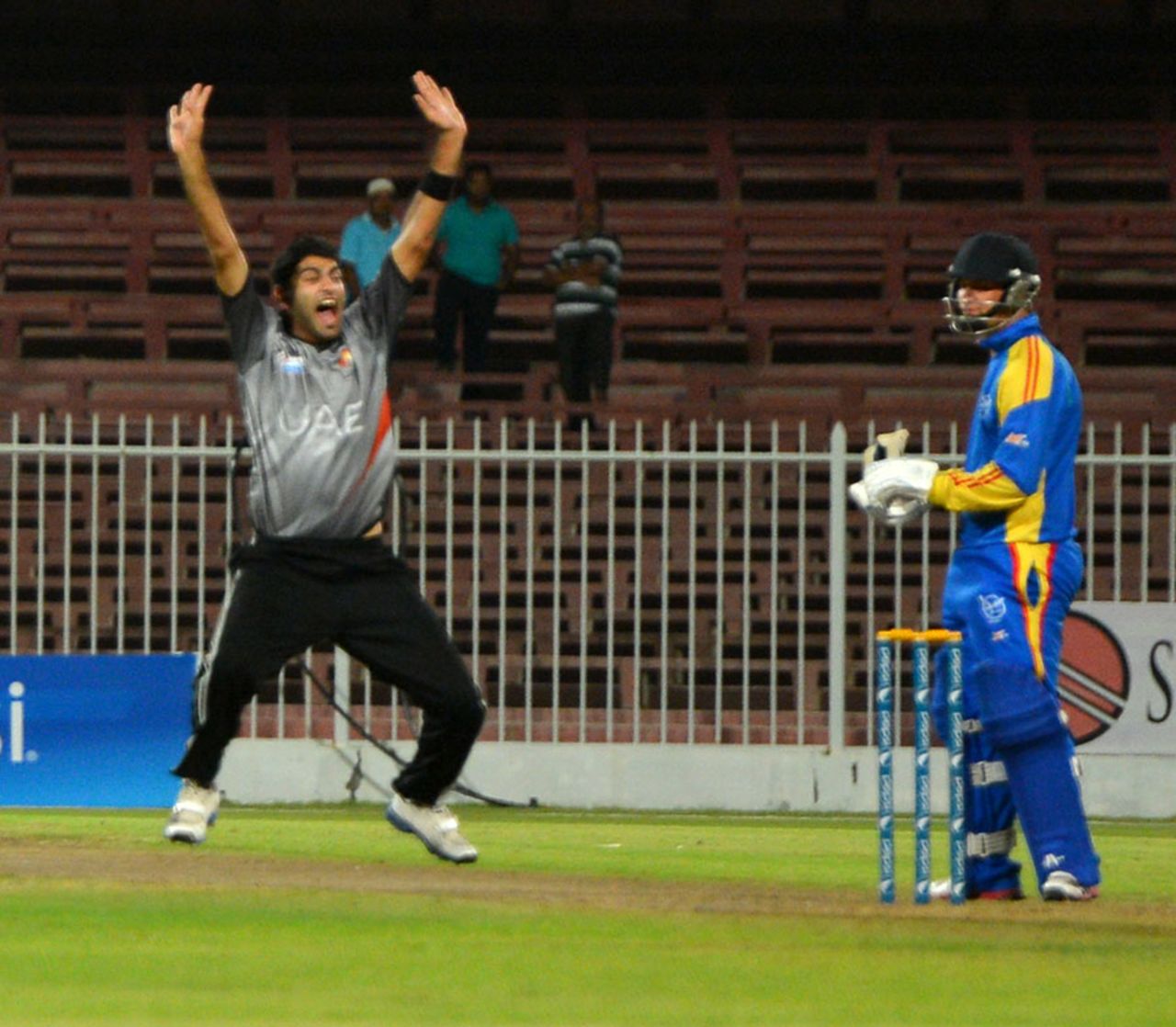 Ahmed Raza picked up three wickets for just 13 runs, United Arab Emirates v Namibia, ICC World Cricket League Championship, Sharjah, September 27, 2013