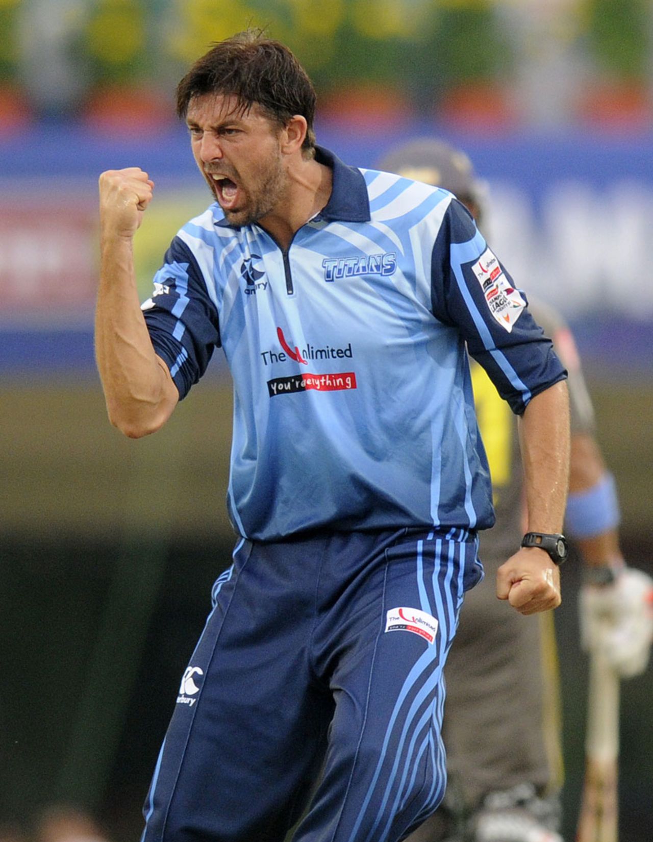 David Wiese finished with 3 for 17, Titans v Sunrisers Hyderabad, Champions League 2013, Group B, Ranchi, September 28, 2013