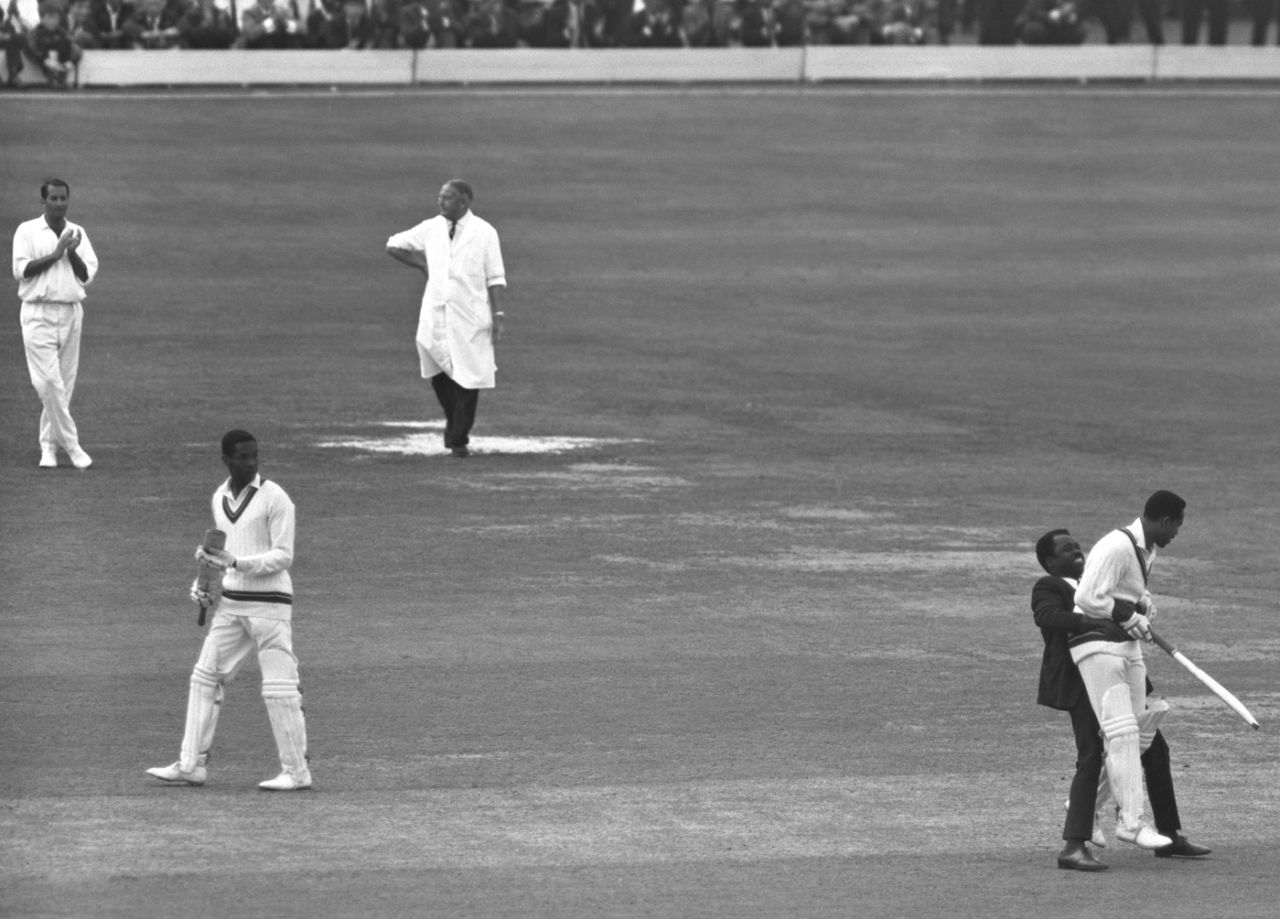 A spectator can't contain his admiration for Sobers during his unbeaten 163 at Lord's, England v West Indies, Lord's, 4th day, June 20, 1966