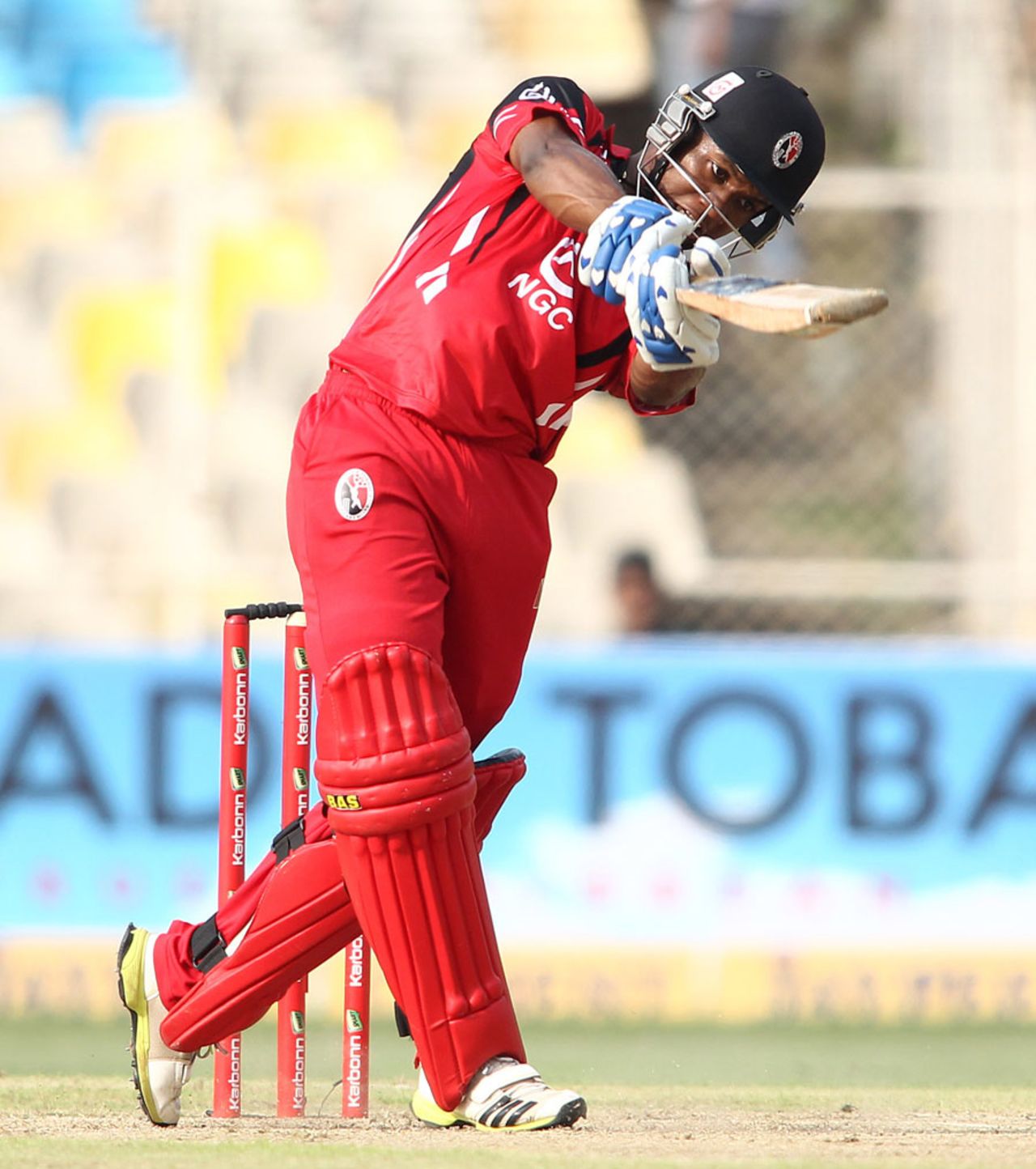 Evin Lewis hits over the top, Titans v Trinidad & Tobago, Group B, Champions League 2013, Ahmedabad, Sep 30, 2013