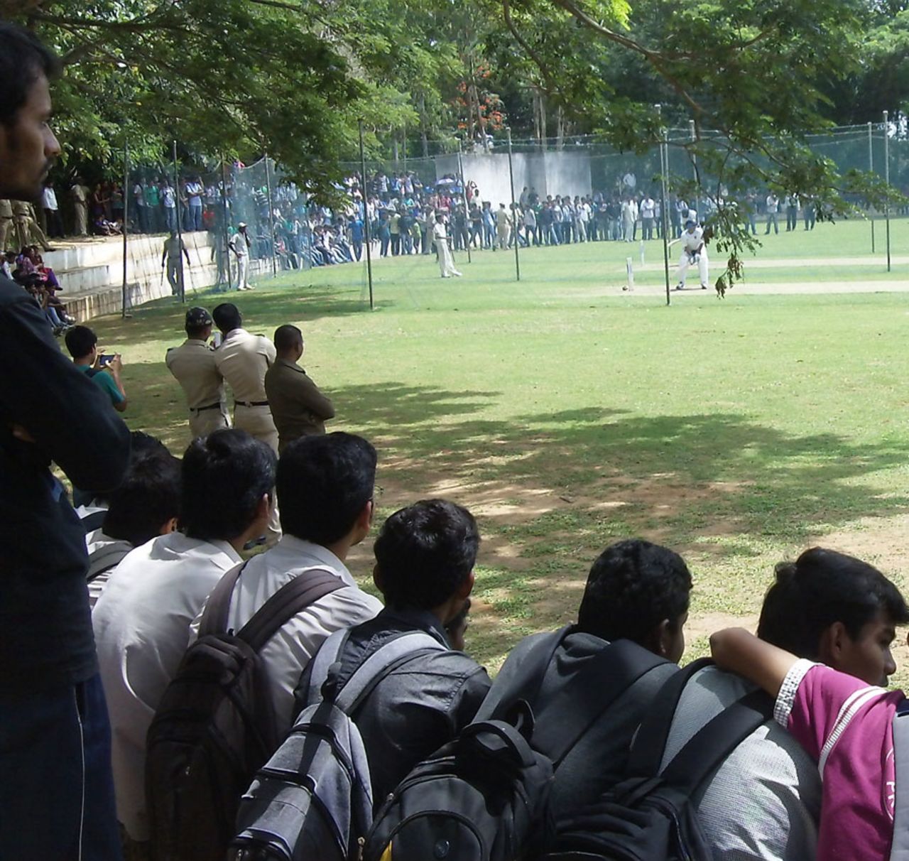 A crowd turned up to watch the India A nets session, Shimoga, October 1, 2013 