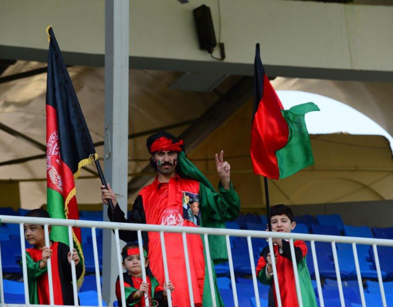 Afghanistan fans turn out to support their team during the match against Kenya, Afghanistan v Kenya, WCL Championship, Sharjah, October 4, 2013