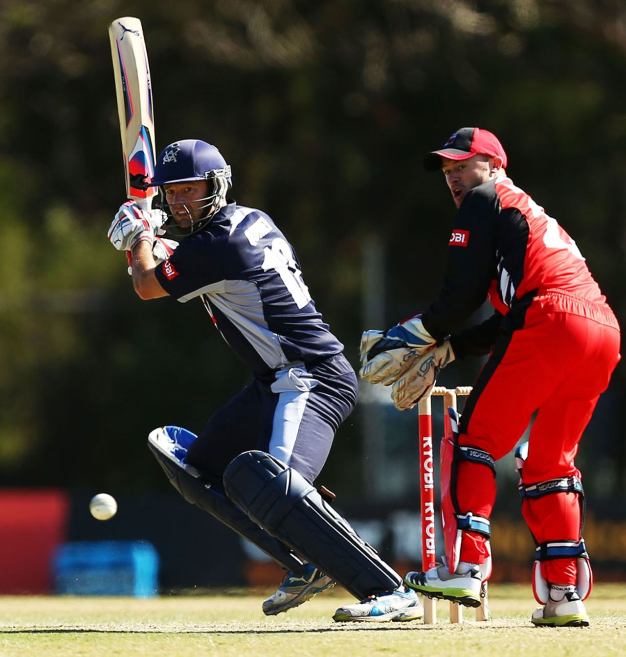 Rob Quiney attacks the off side, South Australia v Victoria, Ryobi One-Day Cup, 3rd Match, Sydney, October 4, 2013