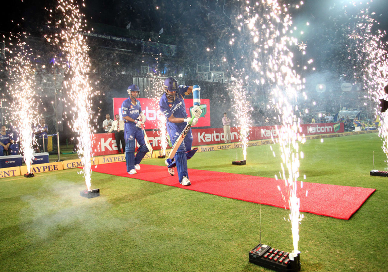 The sparkle comes out at the Champions League T20 semis, Rajasthan Royals v Chennai Super Kings, 1st semi-final, Champions League 2013, Jaipur, October 4, 2013