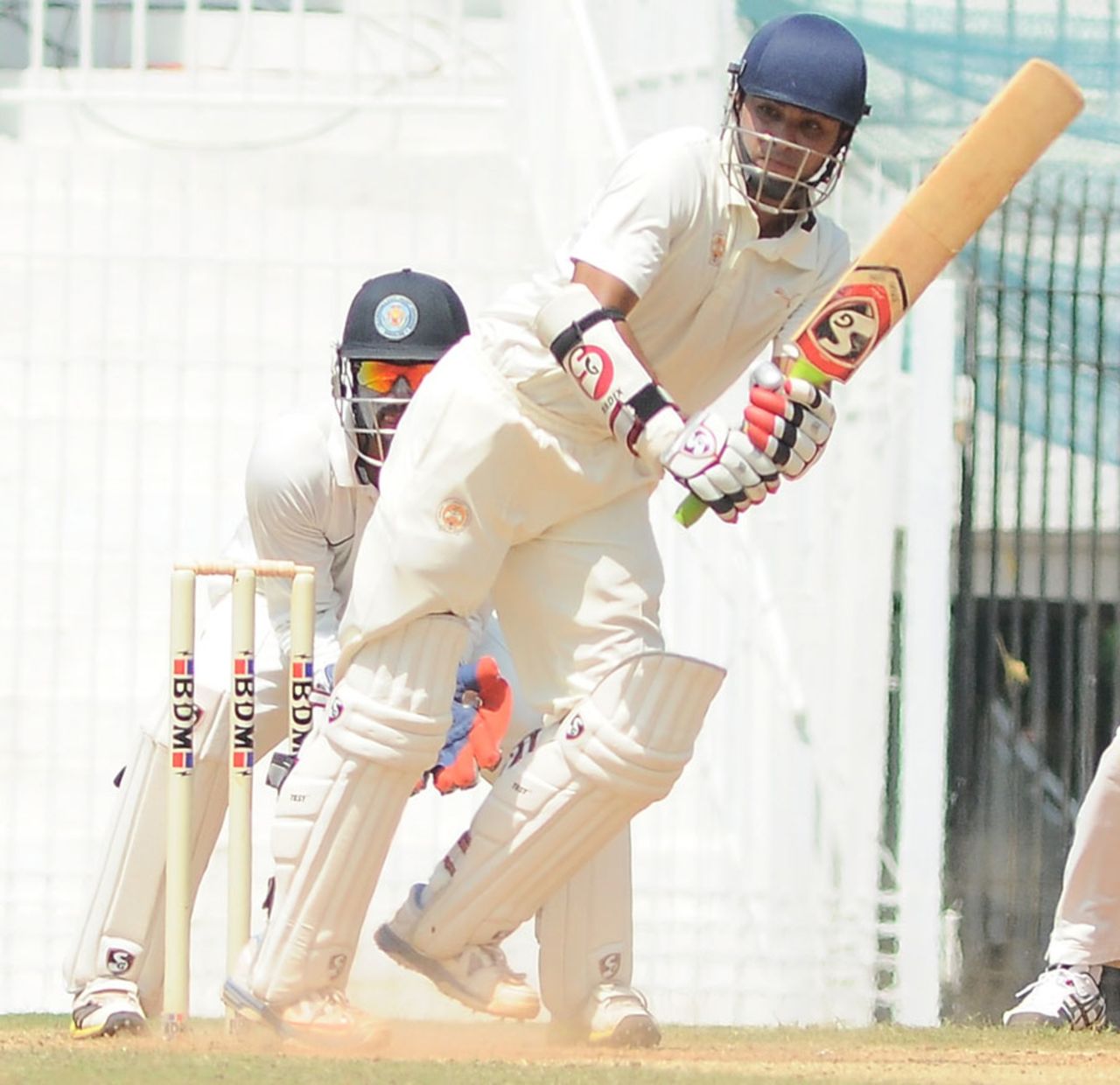 Aditya Waghmode works one away to the leg side, South Zone v West Zone, Duleep Trophy, Day 3, Chennai, October 5, 2013