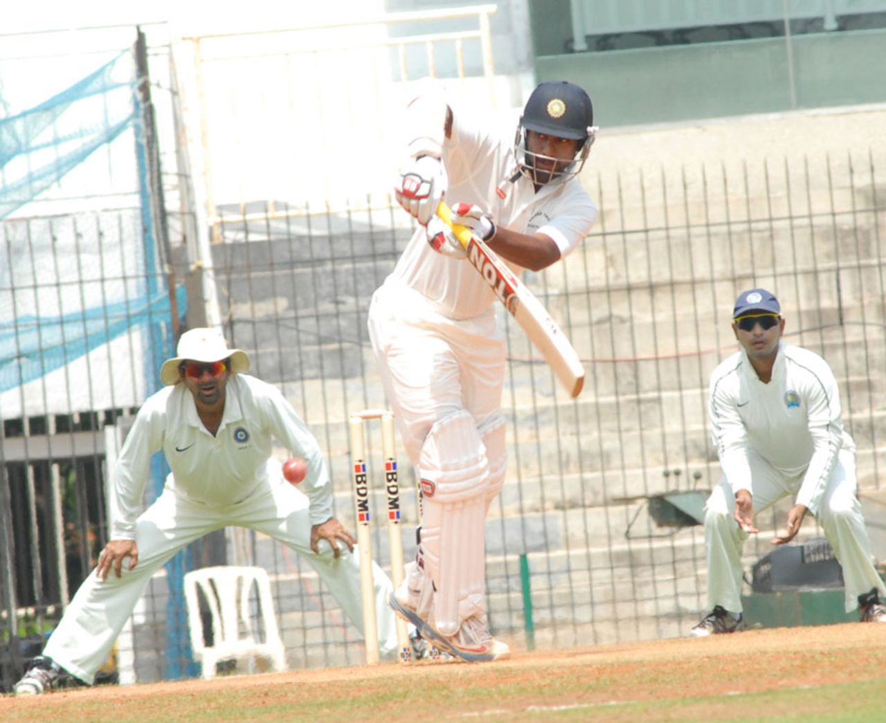 Abhinav Mukund flicks into the leg side, Central Zone v South Zone, Duleep Trophy semi-final, Chennai, 2nd day, October 11, 2013 