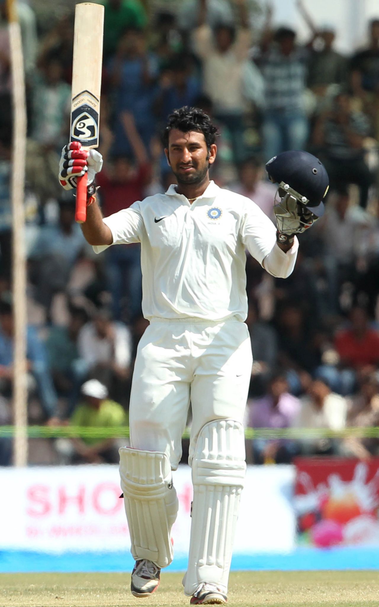 Cheteshwar Pujara made his third first-class triple-hundred, India A v West Indies A, 3rd unofficial Test, Hubli, 3rd day, October 11, 2013 