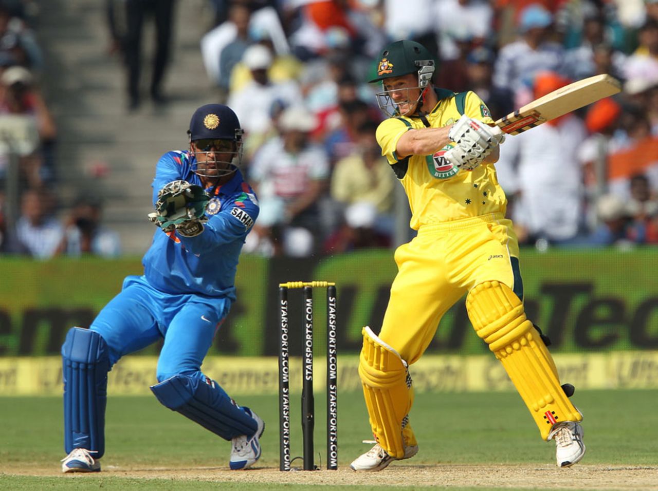 George Bailey's rapid 85 steadied Australia, India v Australia, 1st ODI, Pune, October 13, 2013