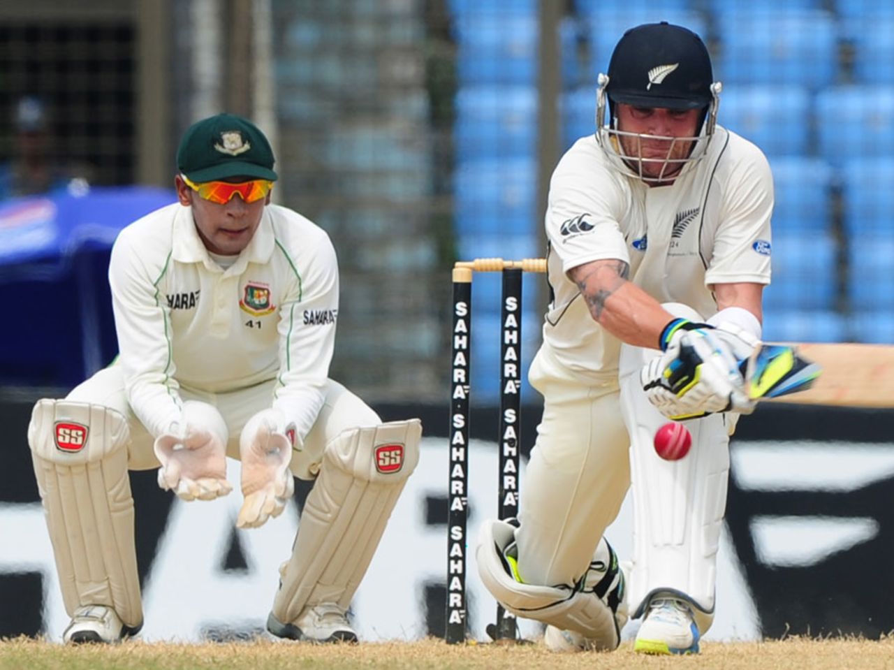 Brendon McCullum added 50 runs with Ross Taylor for the fourth wicket, Bangladesh v New Zealand, 1st Test, 5th day, Chittagong, October 13, 2003