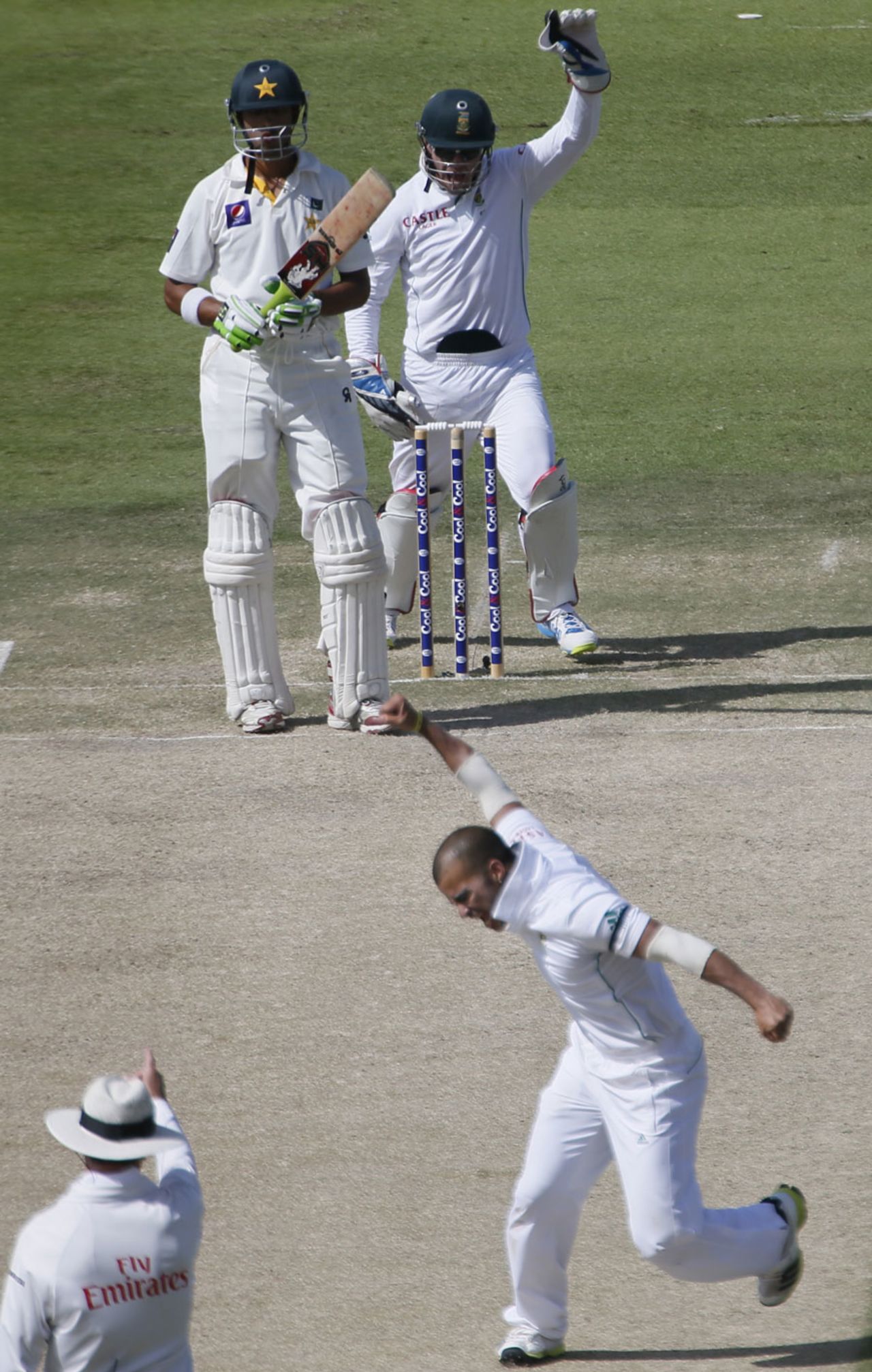 JP Duminy overjoyed after removing Shan Masood, Pakistan v South Africa, 1st Test, Abu Dhabi, 2nd day, October 15, 2013