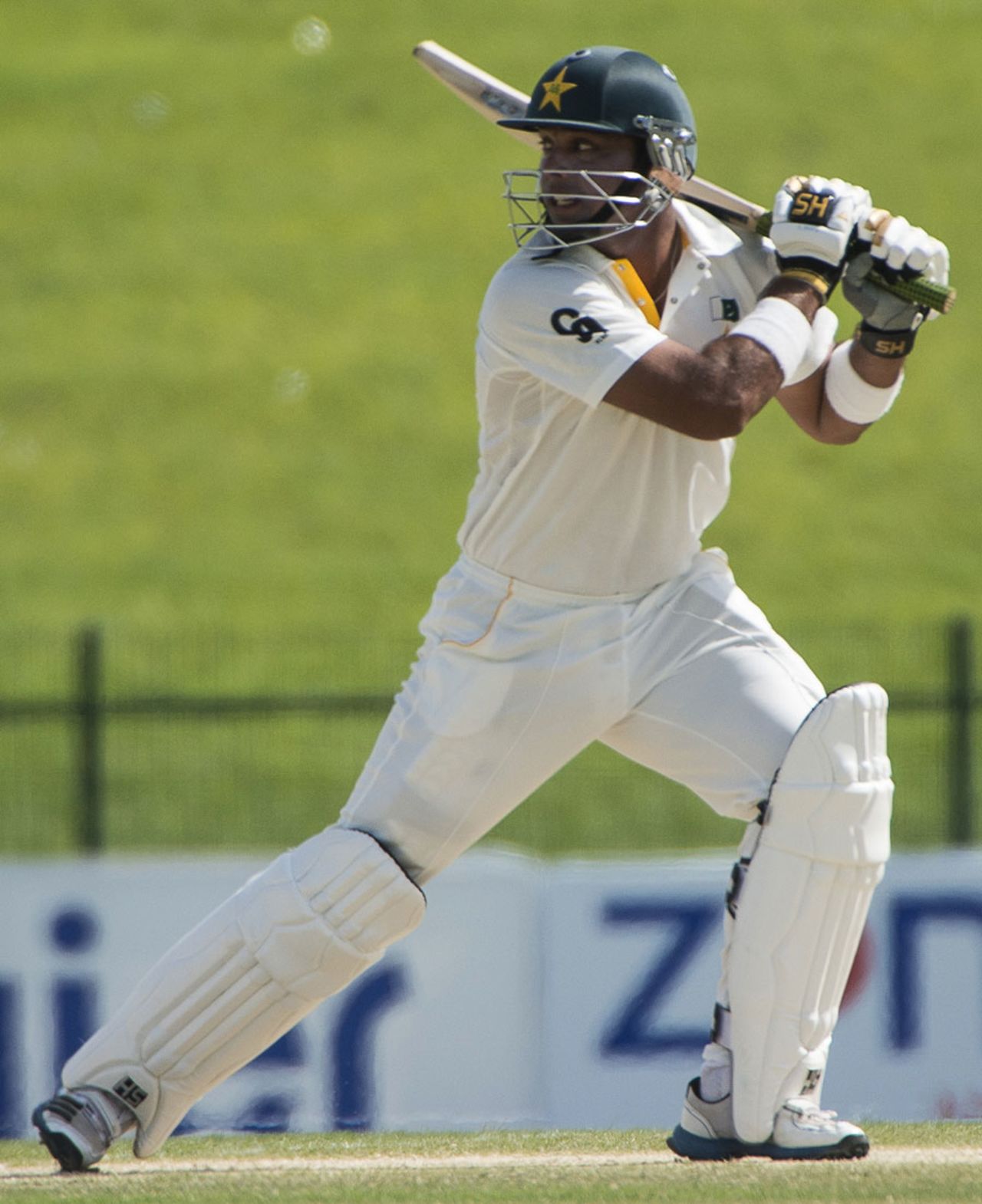 Khurram Manzoor added 15 runs to his overnight score of 131 before being dismissed, Pakistan v South Africa, 1st Test, 3rd day, Abu Dhabi, October 16, 2013