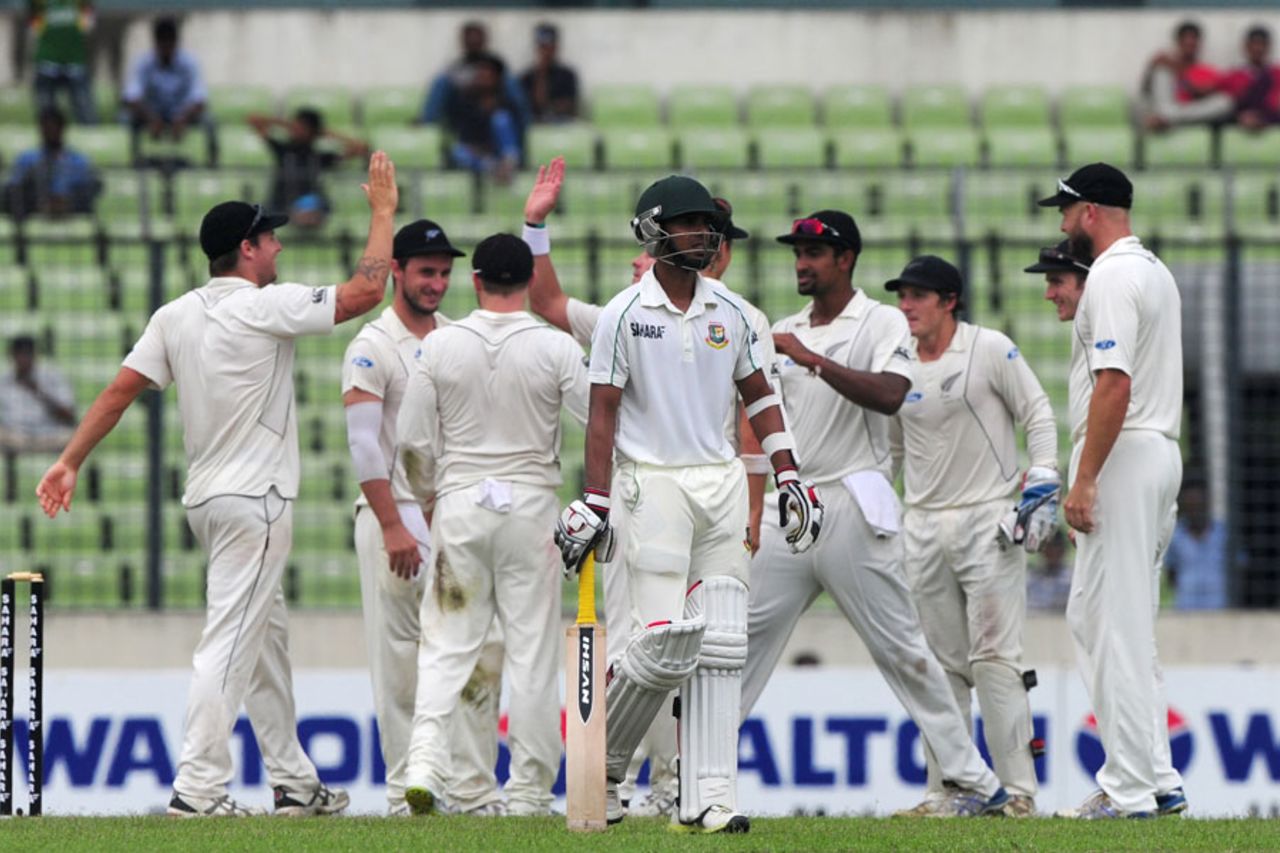 Marshall Ayub was bowled for 41, Bangladesh v New Zealand, 2nd Test, 1st day, Mirpur, October 21, 2013