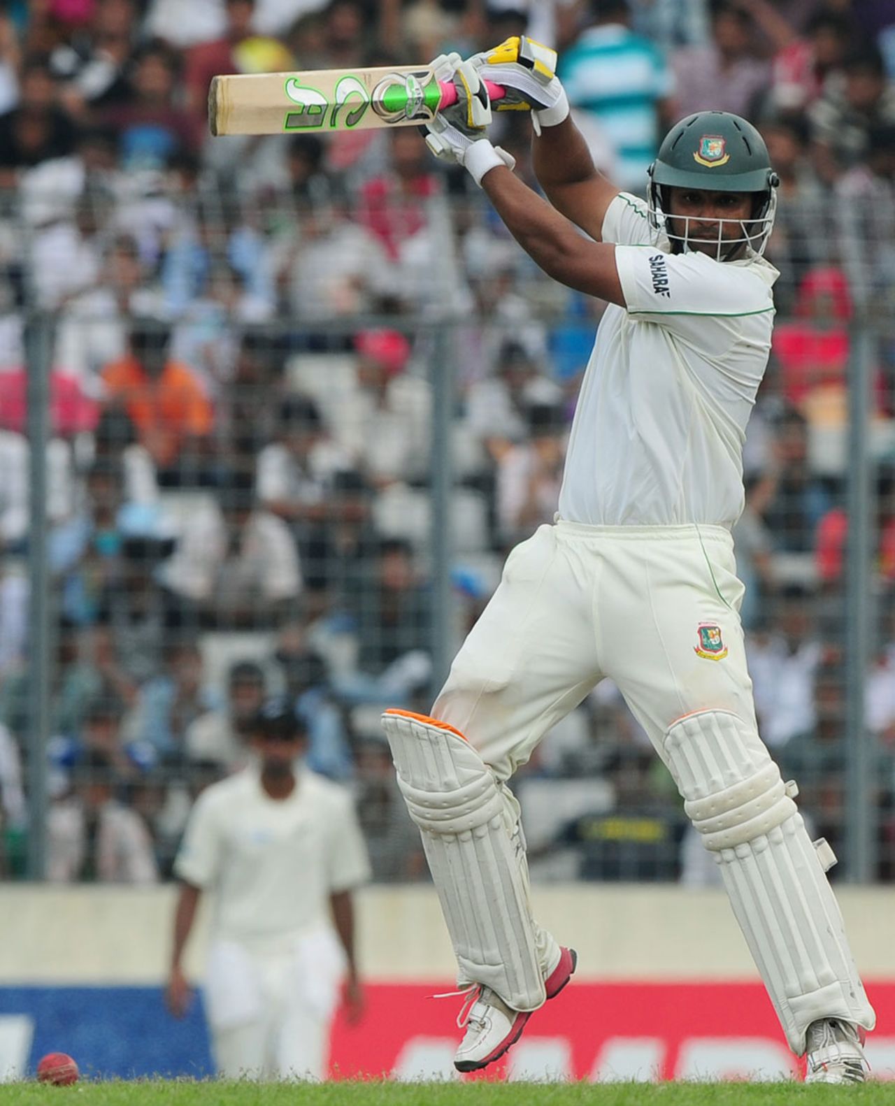 Tamim Iqbal plays off the back foot, Bangladesh v New Zealand, 2nd Test, 4th day, Mirpur, October 24, 2013