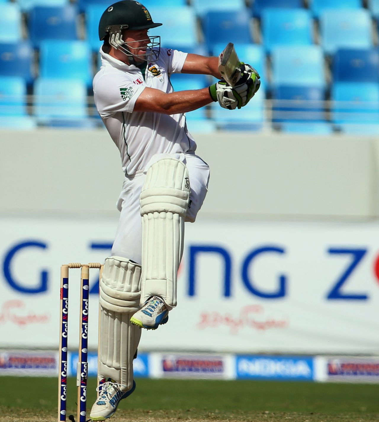 AB de Villiers swats one to the leg side, Pakistan v South Africa, 2nd Test, Dubai, 2nd day, October 24, 2013