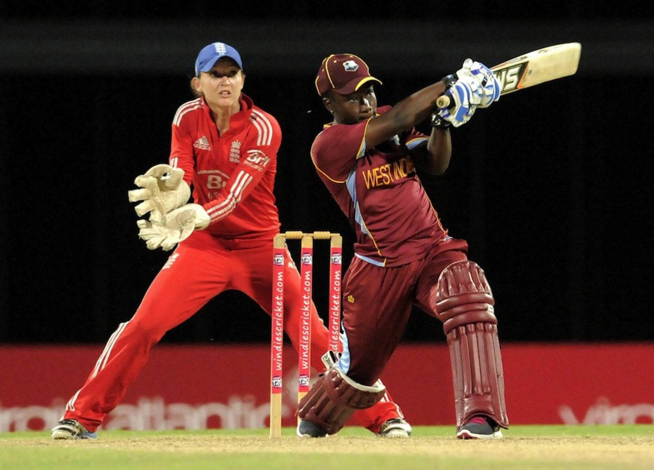 Deandra Dottin hit two fours in the Super Over, West Indies v England, West Indies Tri-Nation Series, Barbados, October 24, 2013