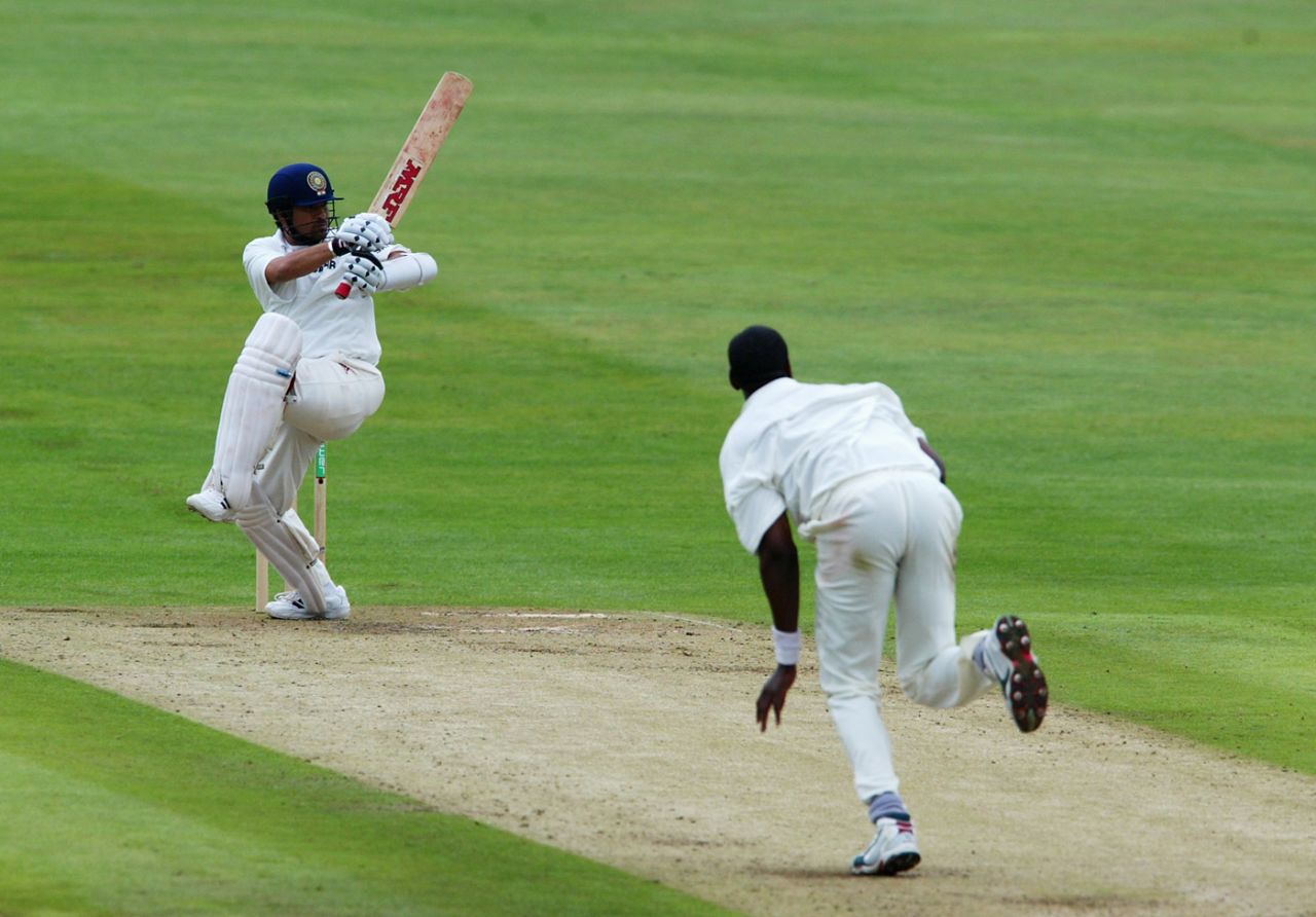 Sachin Tendulkar whips Alex Tudor to midwicket, England v India, 3rd Test, Headingley, 2nd day, August 23, 2003