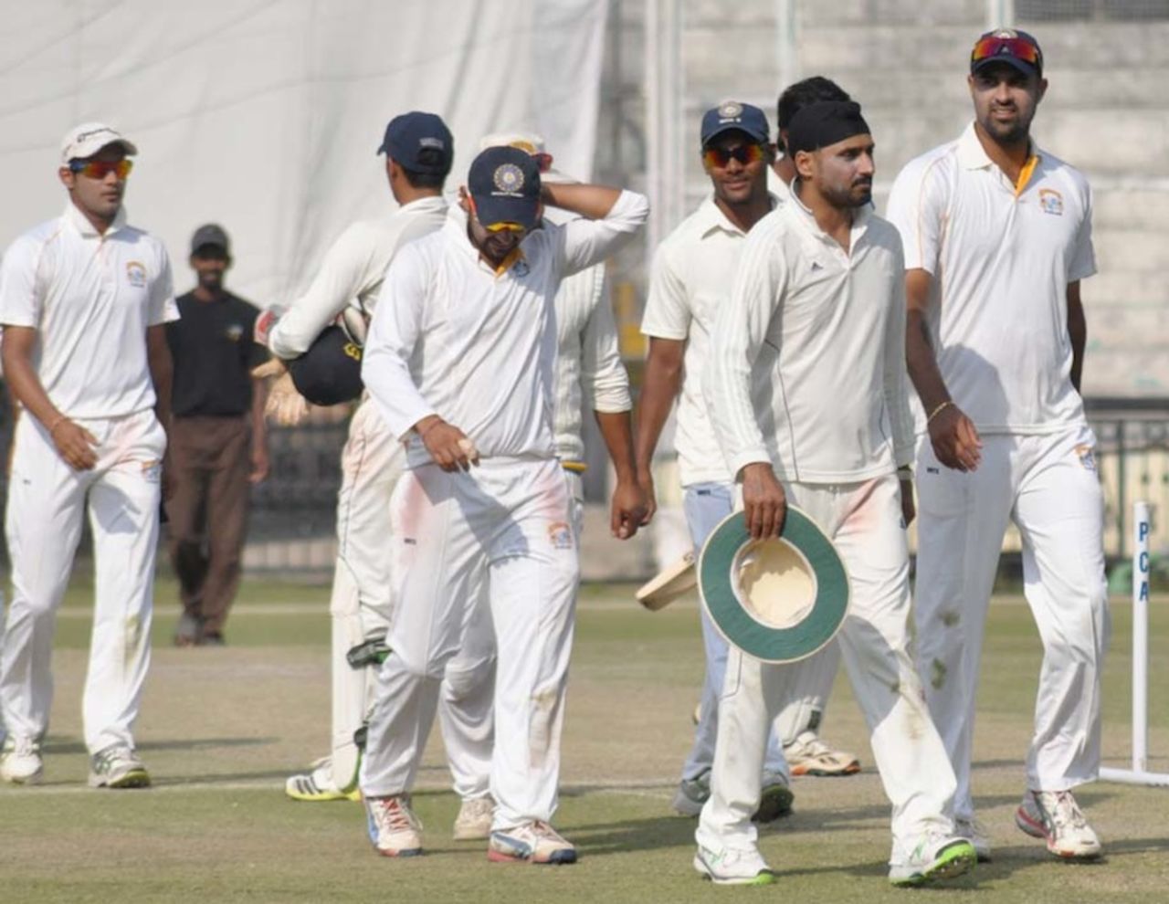 Harbhajan Singh picked up three wickets in the second innings, Punjab v Odisha, Ranji Trophy, Group A, 4th day, Mohali, October 30, 2013