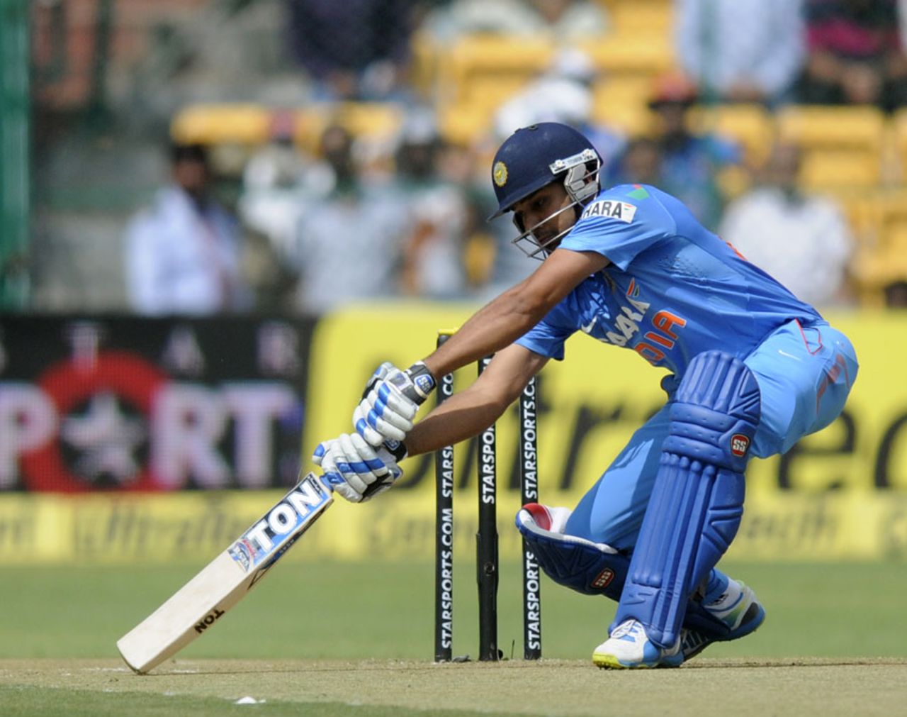 Rohit Sharma attacks the off side, India v Australia, 7th ODI, Bangalore, November 2, 2013
