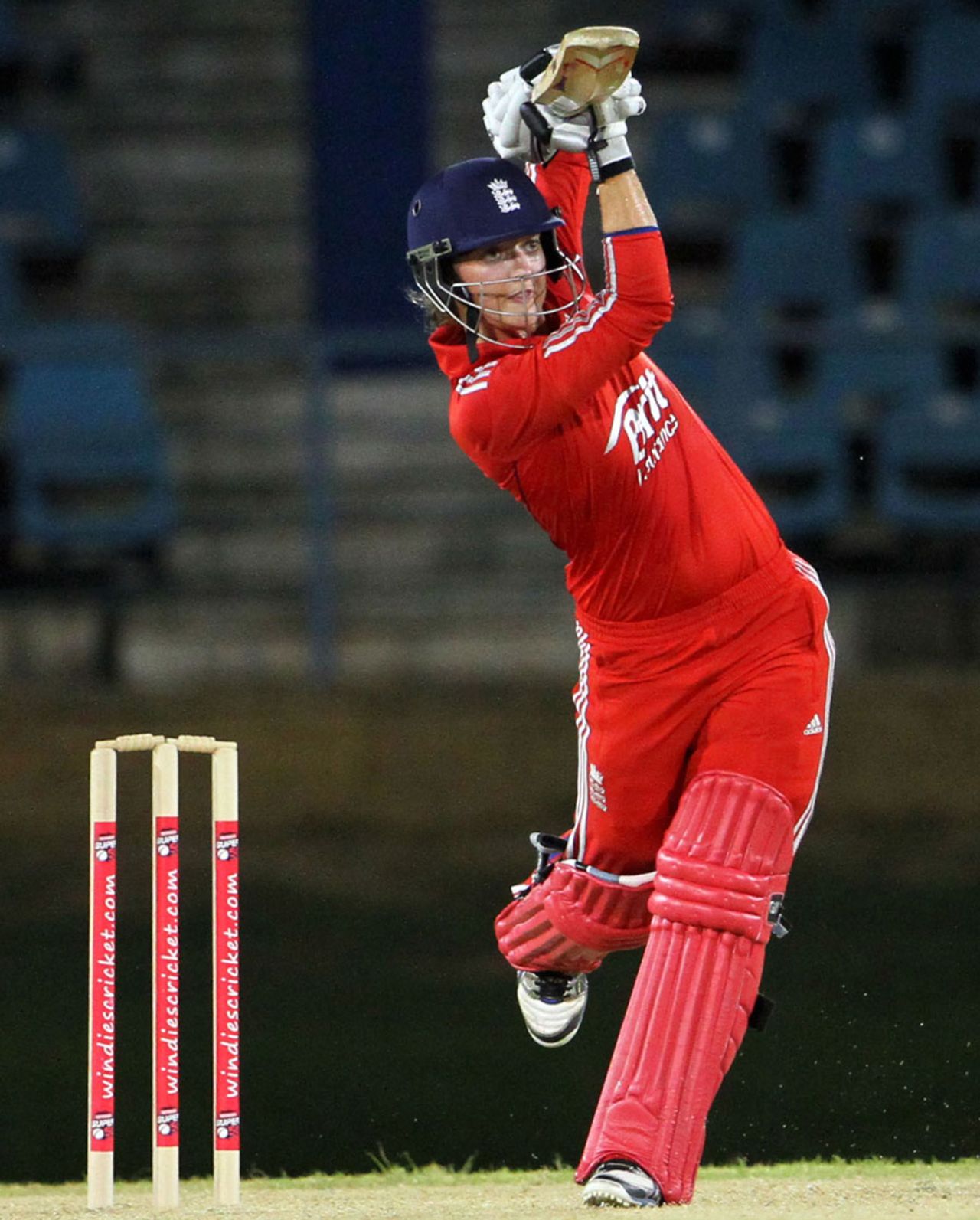 Sarah Taylor lifts over the infield with a Flamingo follow through, West Indies Women v England Women, 3rd ODI, Port of Spain, Trinidad, November 3, 2013