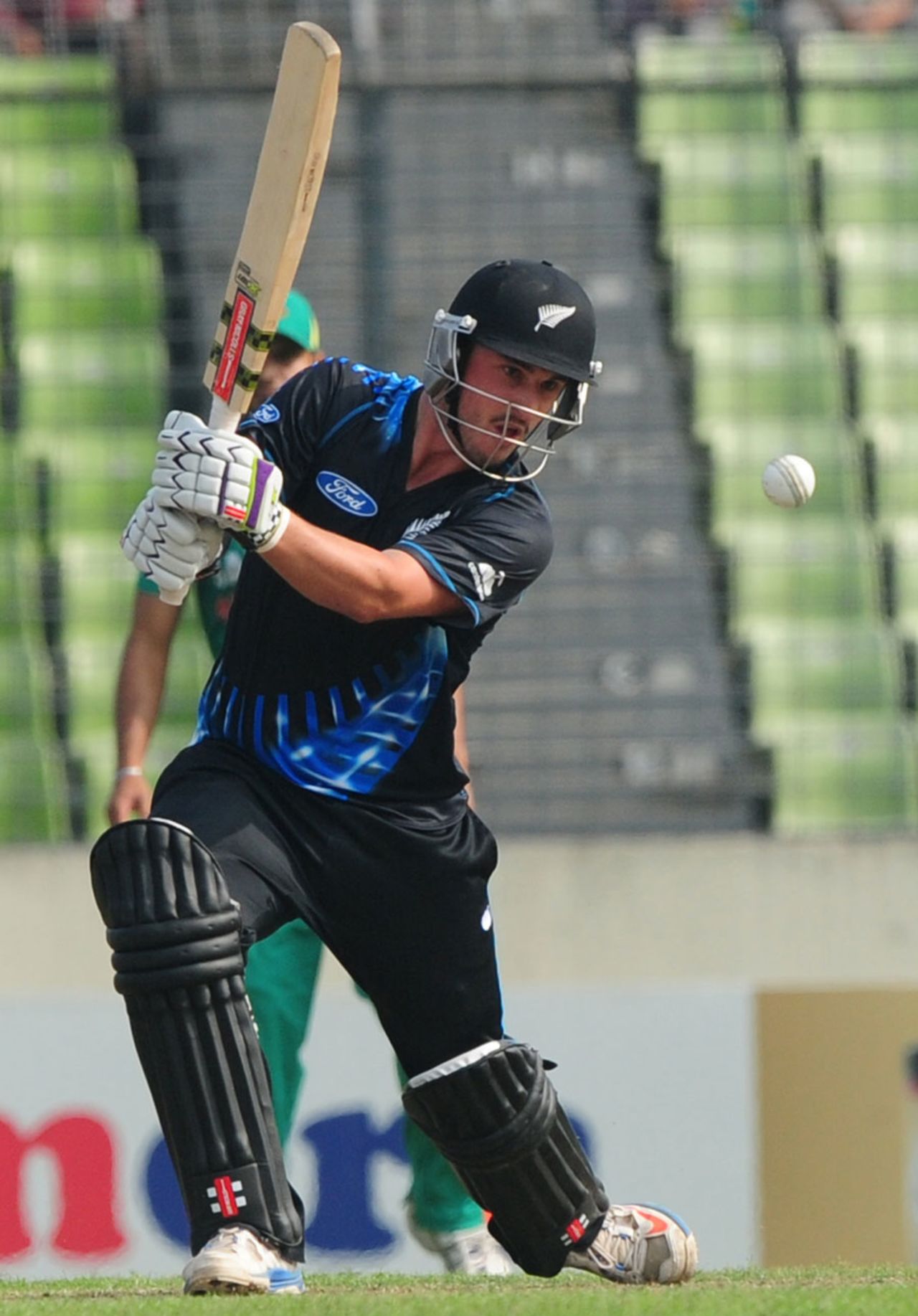 Hamish Rutherford contributed a run-a-ball 17 to the 73-run opening stand, Bangladesh v New Zealand, only T20I, Mirpur, November 6, 2013