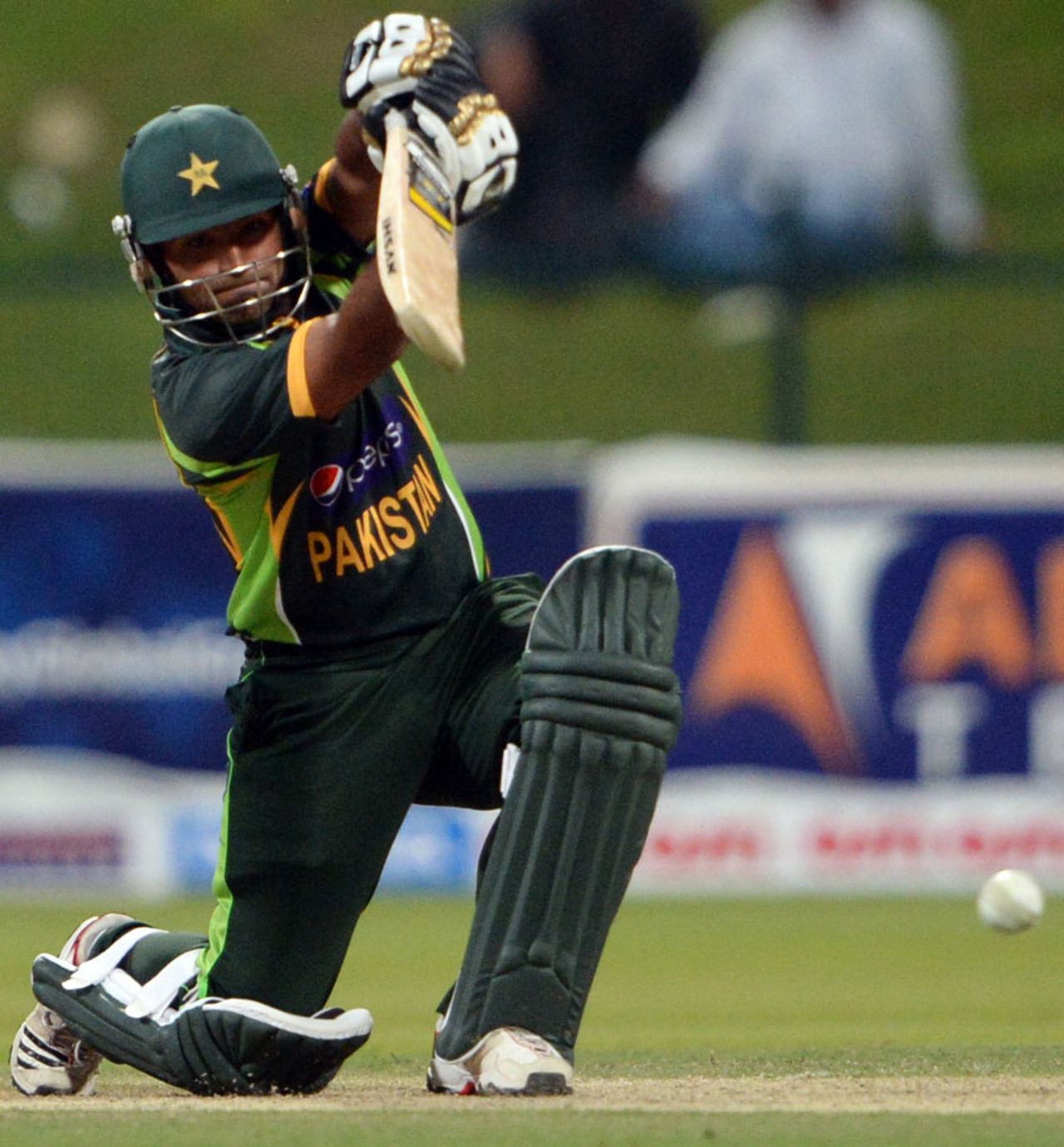 Asad Shafiq drives during his innings of 11, Pakistan v South Africa, 3rd ODI, Abu Dhabi, November 6, 2013